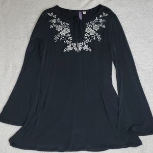 Francesca's Embroidered Bell Sleeve Dress